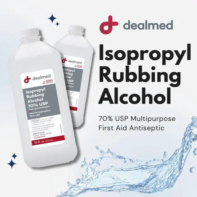 Alt view image 2 of 7 - Dealmed Isopropyl Rubbing Alcohol - 70% USP, 16 oz