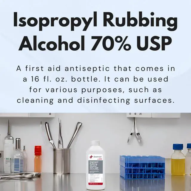 Alt view image 3 of 7 - Dealmed Isopropyl Rubbing Alcohol - 70% USP, 16 oz