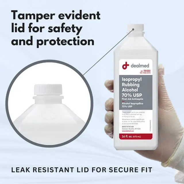 Alt view image 4 of 7 - Dealmed Isopropyl Rubbing Alcohol - 70% USP, 16 oz