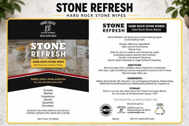 Alt view image 7 of 7 - Stone Refresh Wipes - Lemon Scent