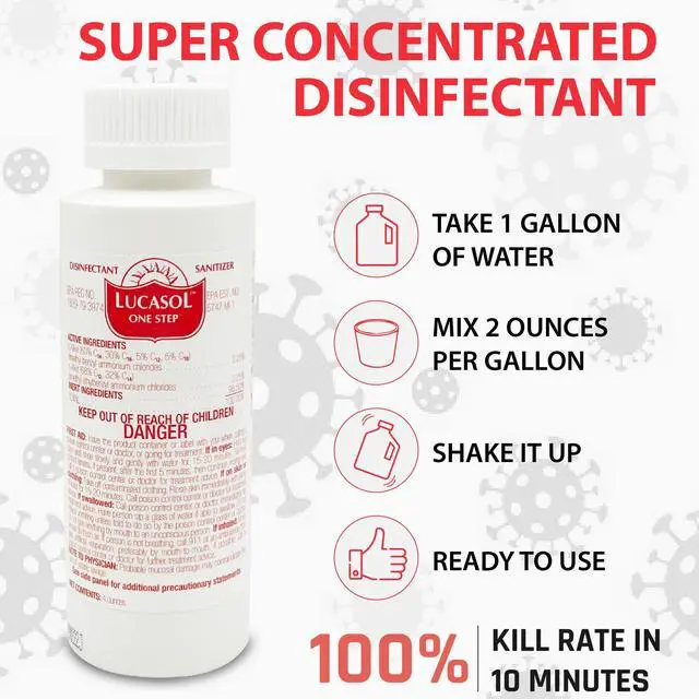 Alt view image 2 of 7 - Lucasol One Step Hospital Grade Disinfectant All Purpose Cleaner