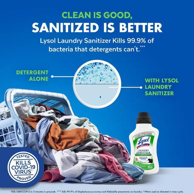 Alt view image 4 of 7 - Lysol Tough Odor Eliminator Laundry Sanitizer Additive, Sanitizing Liquid for Gym Clothes and Activewear, 0% Bleach, Eliminates Odor Causing Bacteria, 41oz