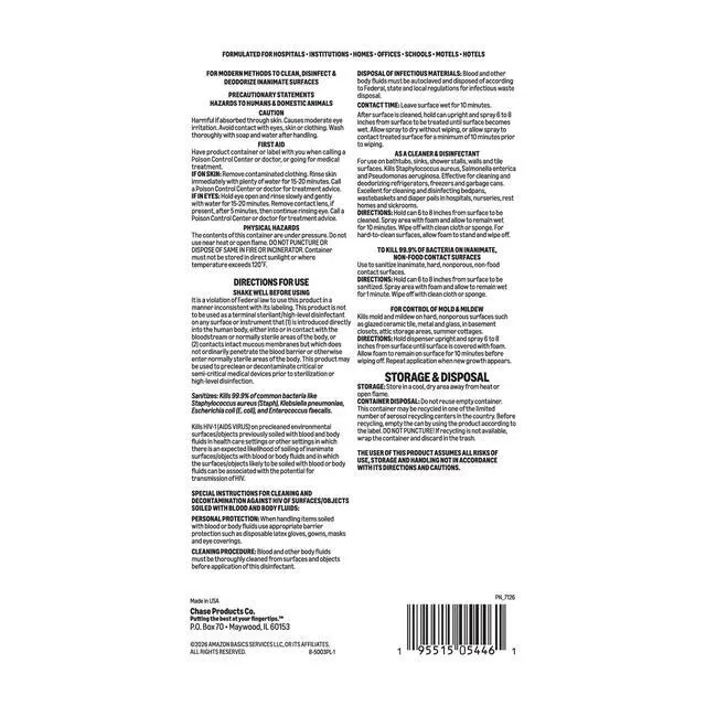 Alt view image 2 of 6 - Amazon Basics Bathroom Cleaner Disinfectant, Foaming Action, Lemon Scent, Kills 99.9% Of Bacteria, 22 OZ, Pack of 1