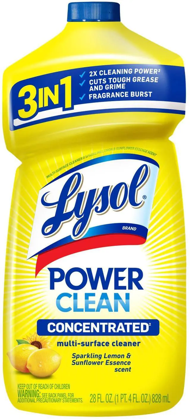 Main image of Lysol Power Clean Multi-Surface Cleaner, 2x Concentrated Pour, Sparkling Lemon & Sunflower Essence scent, 28 Fl Oz (Packaging May Vary)