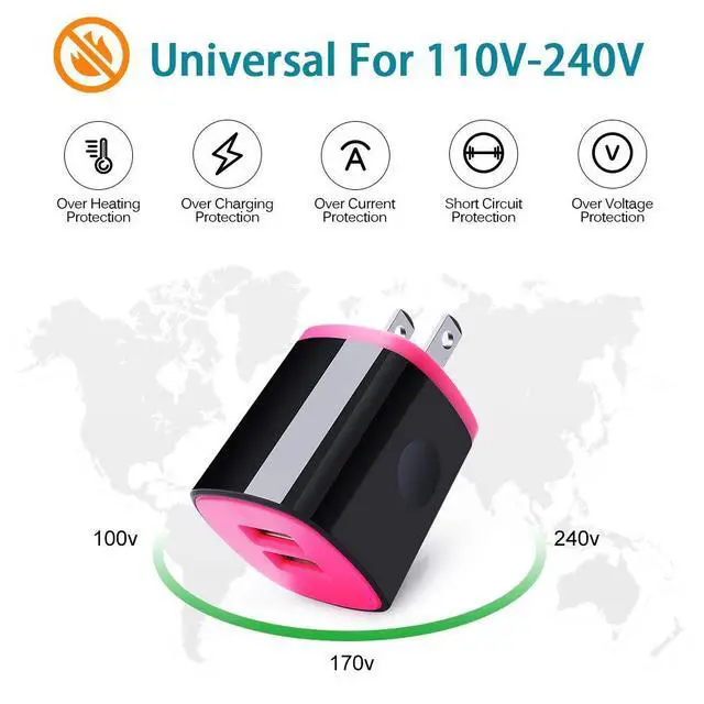 Alt view image 3 of 7 - Micro USB Charger Block, Fast Charging Cord Android Phone Cables 6FT Compatible for LG K40 K50 Q60,Stylo 3 2 Plus 2v,Aristo 3+,Tribute Dynasty/HD,Phoenix 3 2 Plus,Fortune/2,Fiesta 2,K4/K8,Escape 2/3