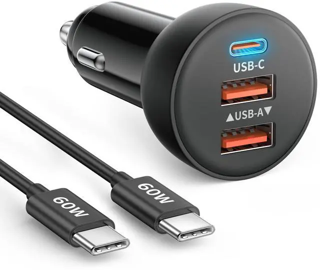 Main image of iPhone 17 16 15 Pro Car Charger, 70W 3-Port Car Charger USB C Fast Charge