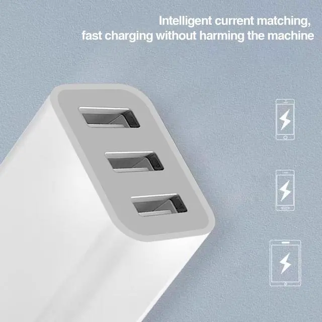Alt view image 5 of 6 - USB Charger Block, Wall Plug in Charging Blocks, Fast Charging Multiport Wall Chargers Power Adapter for Charger for Mobile Phone 14/13/12/11/10 Pro and More