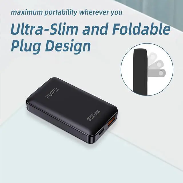 Alt view image 3 of 7 - RUIFEI 30W Flat USB C Charger Block,Dual-Port,Black