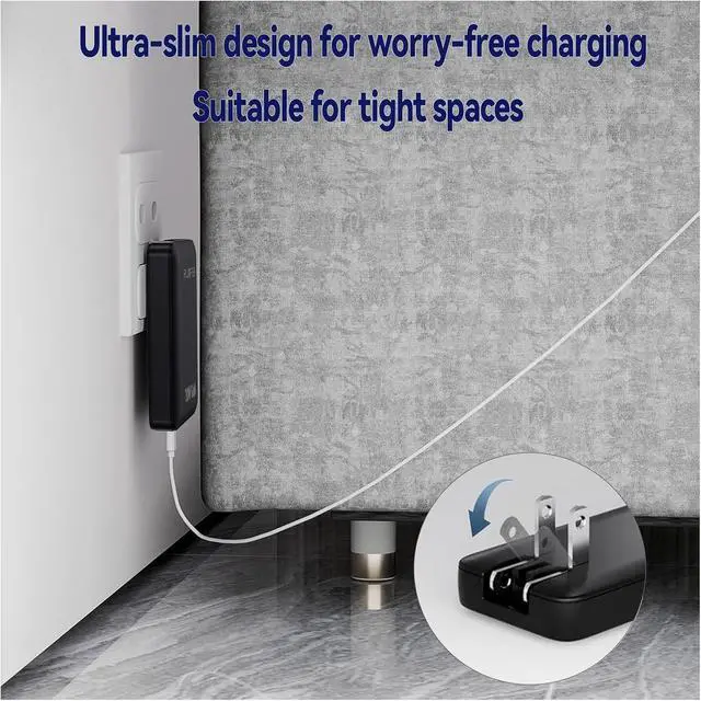 Alt view image 6 of 7 - RUIFEI 30W Flat USB C Charger Block,Dual-Port,Black