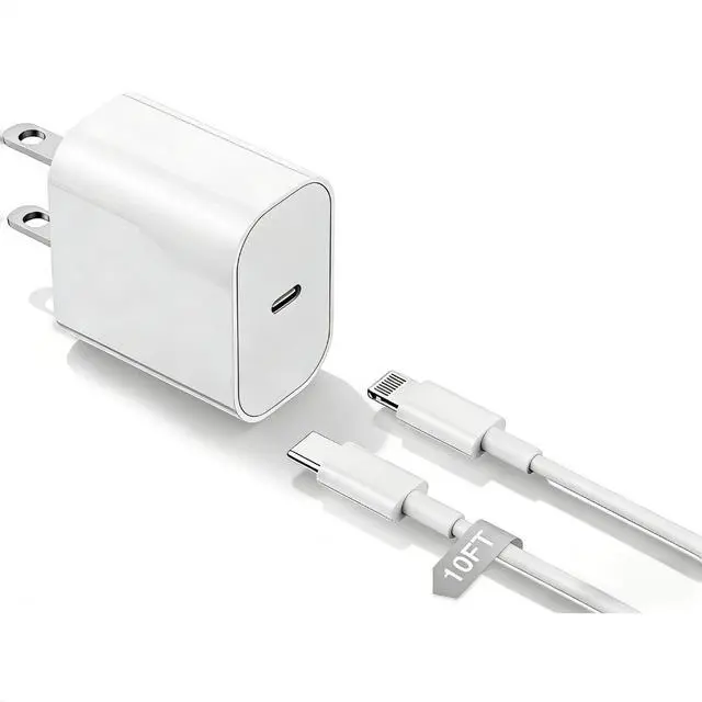 Main image of iPhone Charger Fast Charging 10ft, Type C Charger Block and Long USB C to Lightning Cable Cord,USBC Wall Plug Power Adapter Cube for Apple iPhone 14 Pro Max/14 Plus/14/13/12 Mini/11/XS Max/XR/iPad Air