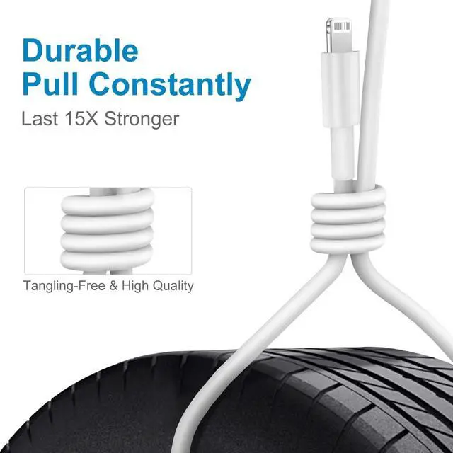 Alt view image 5 of 7 - iPhone Charger Fast Charging 10ft, Type C Charger Block and Long USB C to Lightning Cable Cord,USBC Wall Plug Power Adapter Cube for Apple iPhone 14 Pro Max/14 Plus/14/13/12 Mini/11/XS Max/XR/iPad Air