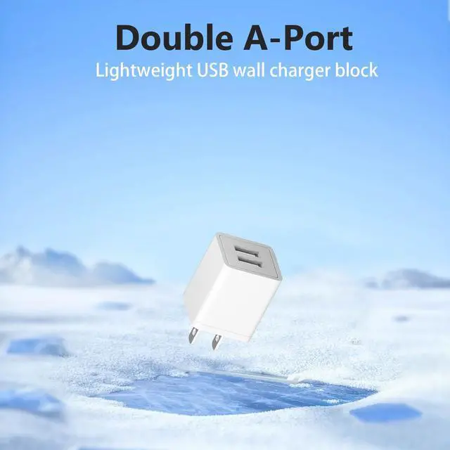 Alt view image 2 of 6 - USB Charger Block for Apple iPhone Air 17 16 15 14 13 12 11 Pro Max, 10W USBA Fast Charging Cube Plug Brick for Apple Watch iPhone iPad Airpods and More, 1Pack 2A USB-C Power Adapter, White