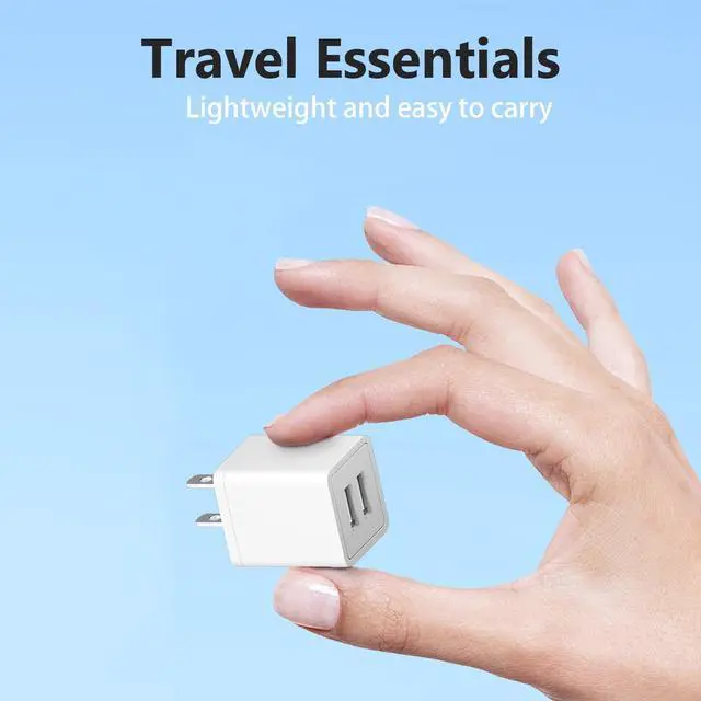 Alt view image 3 of 6 - USB Charger Block for Apple iPhone Air 17 16 15 14 13 12 11 Pro Max, 10W USBA Fast Charging Cube Plug Brick for Apple Watch iPhone iPad Airpods and More, 1Pack 2A USB-C Power Adapter, White