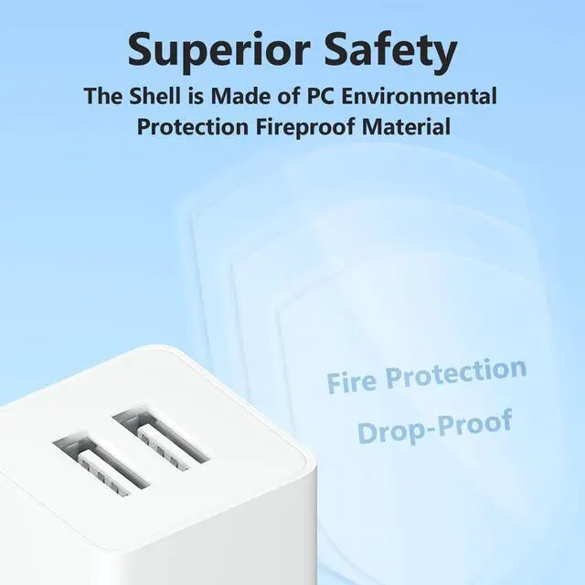 Alt view image 4 of 6 - USB Charger Block for Apple iPhone Air 17 16 15 14 13 12 11 Pro Max, 10W USBA Fast Charging Cube Plug Brick for Apple Watch iPhone iPad Airpods and More, 1Pack 2A USB-C Power Adapter, White