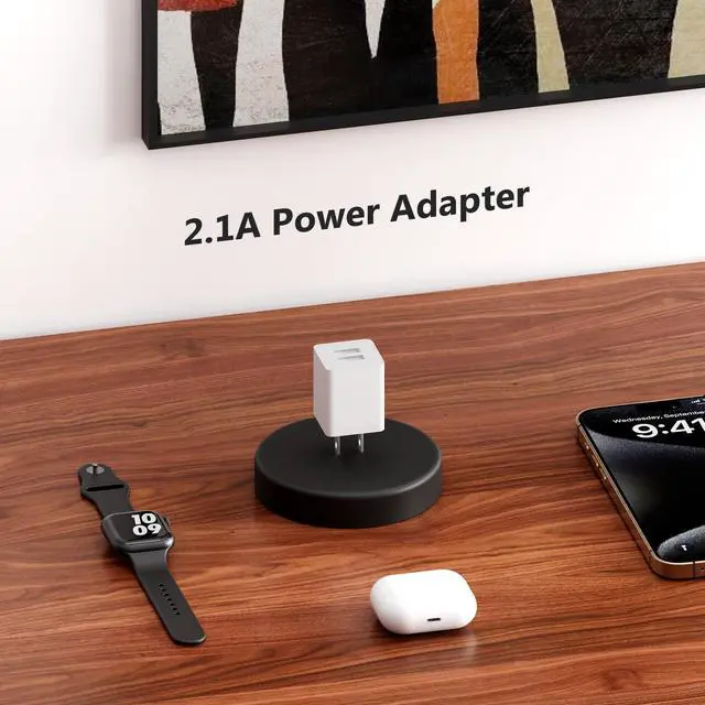 Alt view image 6 of 6 - USB Charger Block for Apple iPhone Air 17 16 15 14 13 12 11 Pro Max, 10W USBA Fast Charging Cube Plug Brick for Apple Watch iPhone iPad Airpods and More, 1Pack 2A USB-C Power Adapter, White