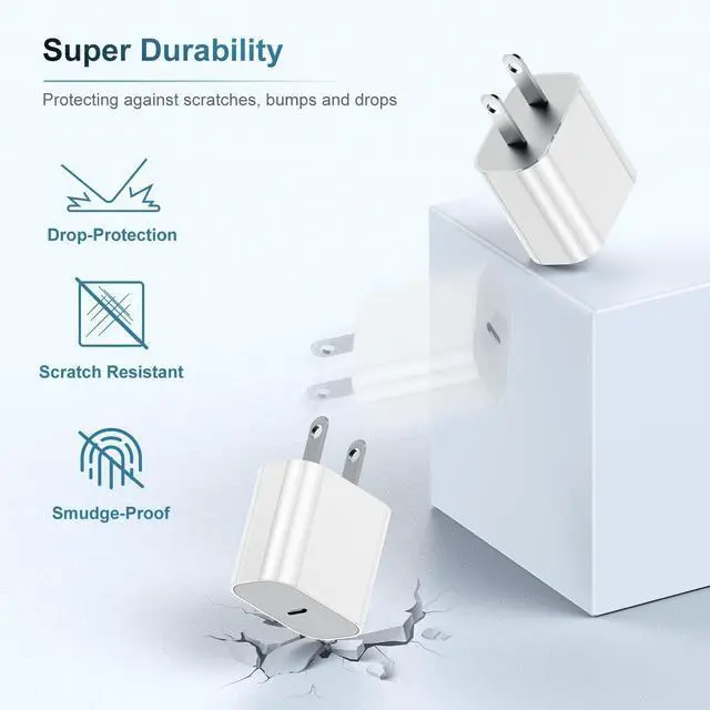 Alt view image 2 of 7 - iPhone 17 16 15 Charger,20W USB C Fast Charging Block Plug and 6ft Type C to C Cable Cord Long for Apple iPhone 17 Pro Max/17 Air/16 Pro/16 Plus/15 Pro/15 Mini/Samsung/iPad Wall Adapter Cube Brick Box
