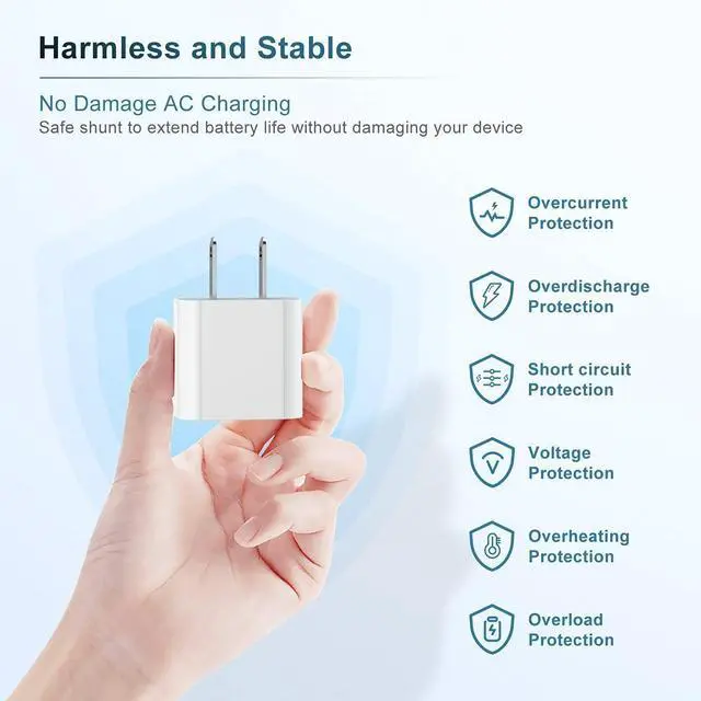 Alt view image 5 of 7 - iPhone 17 16 15 Charger,20W USB C Fast Charging Block Plug and 6ft Type C to C Cable Cord Long for Apple iPhone 17 Pro Max/17 Air/16 Pro/16 Plus/15 Pro/15 Mini/Samsung/iPad Wall Adapter Cube Brick Box
