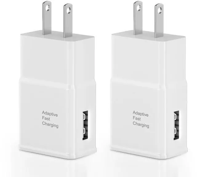 Main image of Adaptive Fast Charging USB Wall Charger Adapter for Samsung Galaxy S25 Ultra/S25/S25+/s24 S7 S8 S9 / Edge/Plus/Active, Note 5 8, 9, Quick Charge, Android Phone Travel Plug -2 Pack(White)