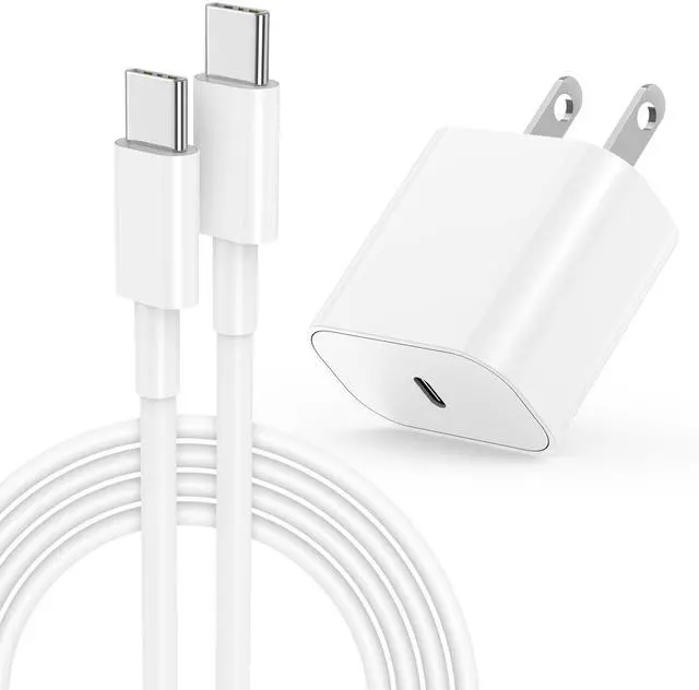 Main image of iPhone 17 16 15 Fast Charger, 20W USB C Charging Block for Apple iPhone 17 Pro Max/17 Air/16 Pro/15 Plus, iPad 12/11 inch/Mini/6 Gen,Wall Plug Power Adapter Cube Brick/6ft Type C to C Cable Cord Long