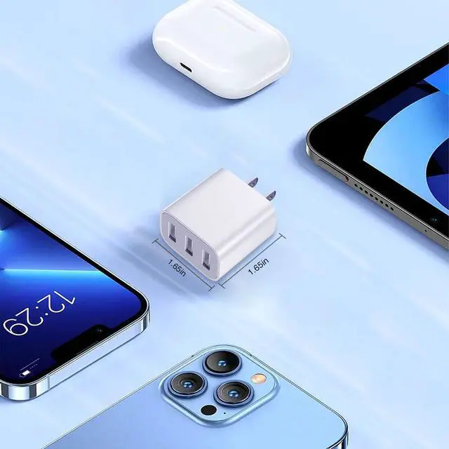 Alt view image 5 of 7 - 3 USB A Ports Charger Block,YTFCYIKBG Cell Phone wall Chargers,USB Cube
