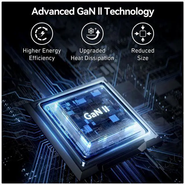 Alt view image 6 of 7 - VINTUPLK 30W Flat USB C Charger, Dual-Port GaN Wall Adapter, Foldable Plug for iPhone 16/15, Galaxy S25/S24, Black