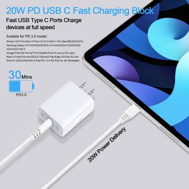 Alt view image 5 of 7 - 2Pack Samsung Fast Charging Block Type C Adapter USBC Wall Plug for Samsung