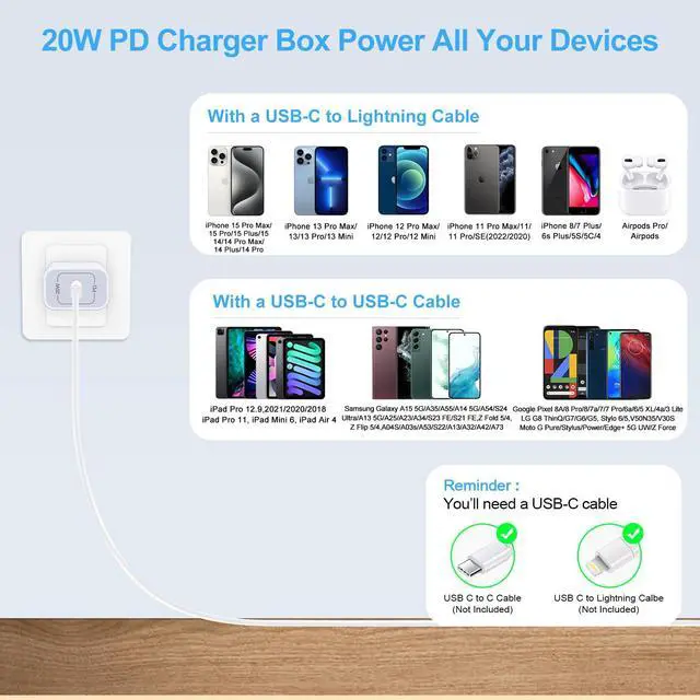 Alt view image 7 of 7 - 2Pack Samsung Fast Charging Block Type C Adapter USBC Wall Plug for Samsung