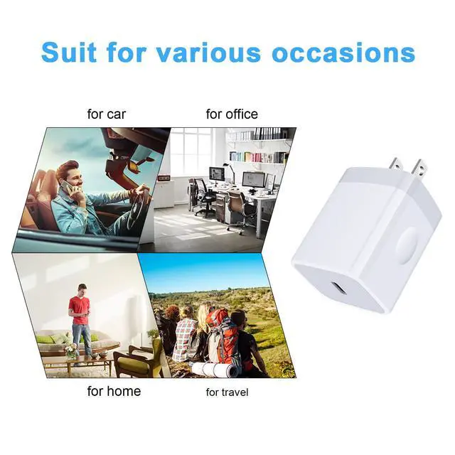 Alt view image 7 of 7 - USB C Charger Box Phone Charger Block Fast Charging Wall Plug for Samsung