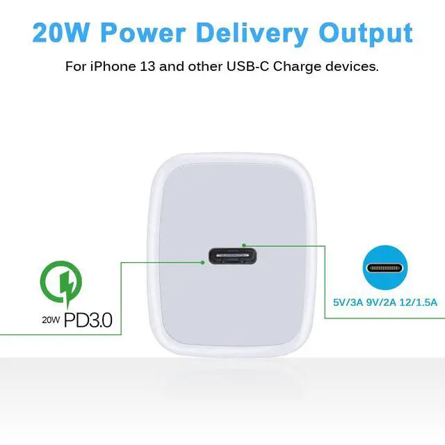 Alt view image 5 of 7 - USB C Box Fast Charger Block for Samsung Galaxy A17 5G A16 A15/A54/A36/S25/S24FE/A13/A53/A03S/A23/A24/Z Fold7/S23/S22,iPhone 17 Pro Max/16/15,Pixel 10Pro/9a/8,20W Wall Charger Plug USB C Charger Brick
