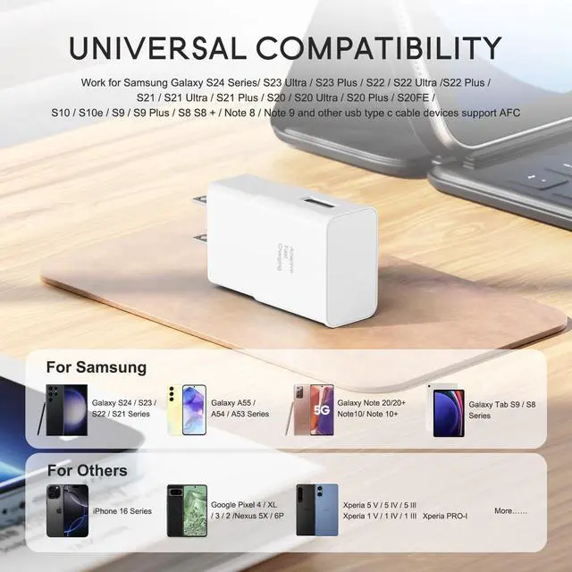 Alt view image 3 of 7 - Samsung Adaptive Fast Charging Adapter Quick Charge Charging Block