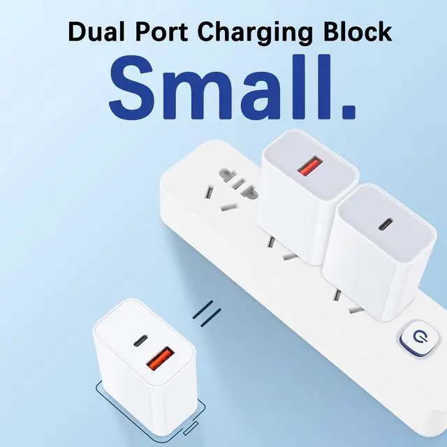 Alt view image 5 of 6 - Fast USB C Charger Block for Apple Watch,20W Dual Port Wall Charger Type C Charging Plug Power Adapter for Apple Watch/iWatch Series Ultra/11/10/9/8/7/6/5/4/3,iPhone 17/16/15,AirPods 4/3/2/1