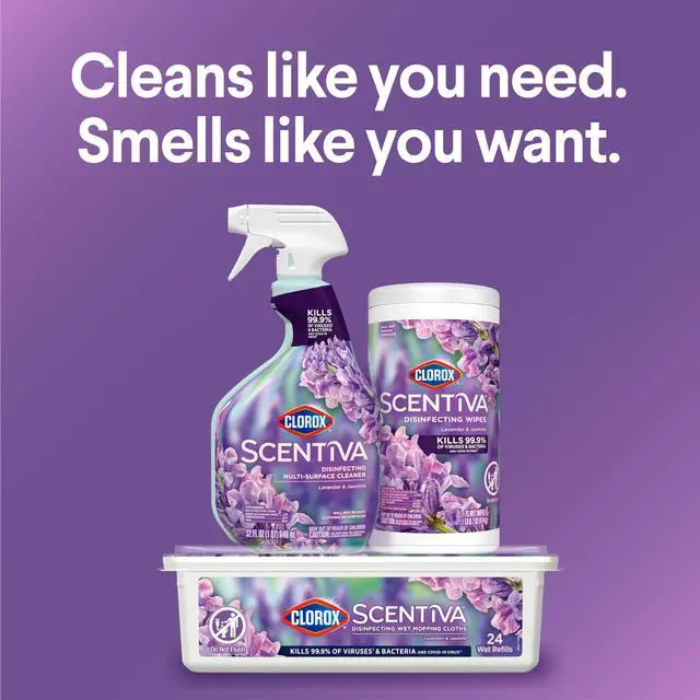 Alt view image 7 of 7 - Clorox Scentiva Disinfecting Multi-Surface Cleaner, Lavender and Jasmine, 32 Fl Oz (Pack May Vary)