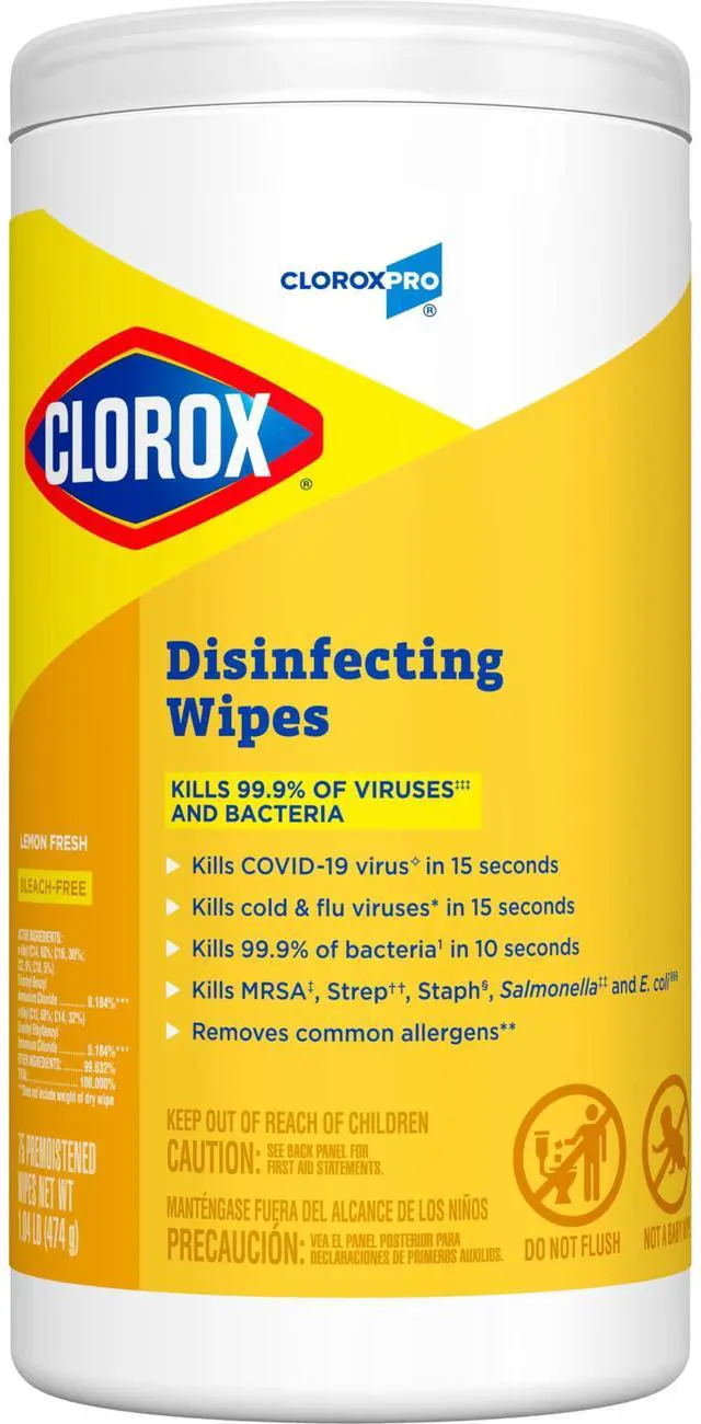 Main image of CloroxPro Clorox Disinfecting Wipes, Lemon Fresh, 75 Count (Package May Vary)