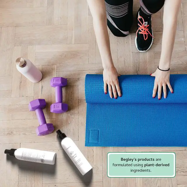 Alt view image 2 of 5 - Begley's Yoga Mat Cleaner and Deodorizer Spray 8oz, with Fragrant Essential Oils, Pure Eucalyptus & Lavender