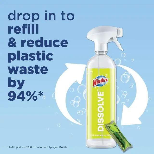 Alt view image 4 of 5 - Windex Dissolve Concentrated Pods, Multisurface Cleaner, 3 Concentrated Dissolvable Refill Pods