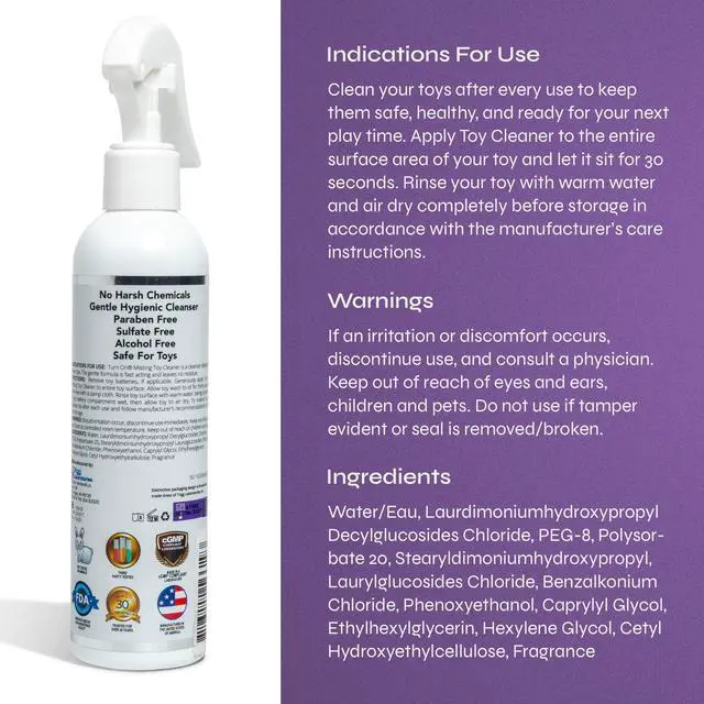 Alt view image 2 of 5 - Turn On Hygienic Misting Toy Cleaner, Alcohol-Free Spray, 8 Oz
