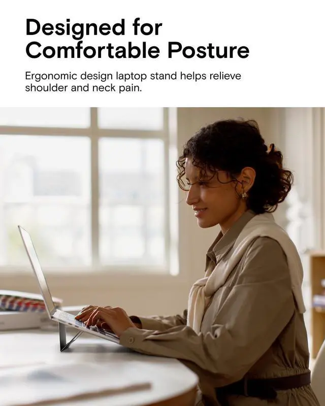 Alt view image 4 of 7 - MOFT Airflow Adhesive Laptop Stand, Slim & Portable Laptop Riser for Work