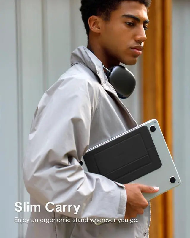 Alt view image 3 of 7 - MOFT Airflow Adhesive Laptop Stand, Slim & Portable Laptop Riser for Work