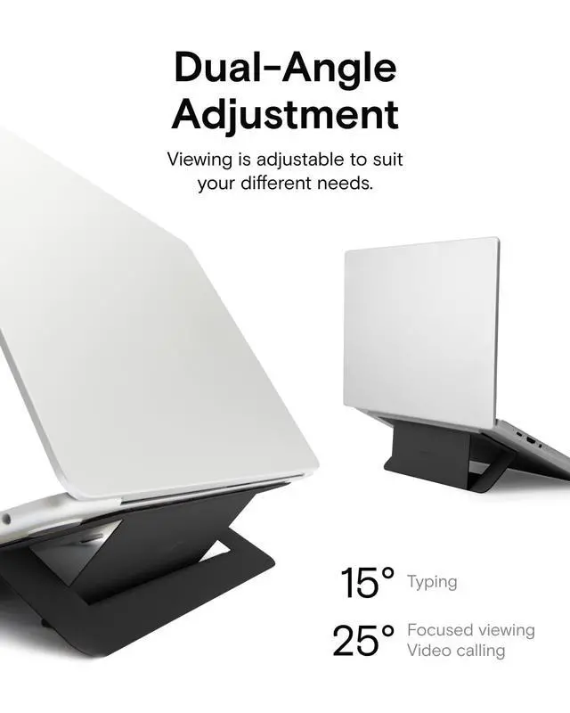 Alt view image 5 of 7 - MOFT Airflow Adhesive Laptop Stand, Slim & Portable Laptop Riser for Work