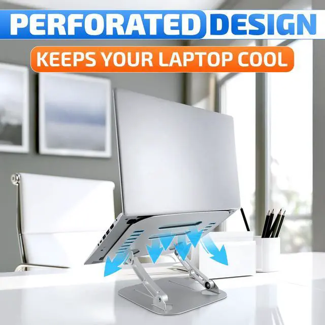 Alt view image 7 of 7 - V TOWER Aluminium Laptop Stand for Desk with Adjustable Height and Angle
