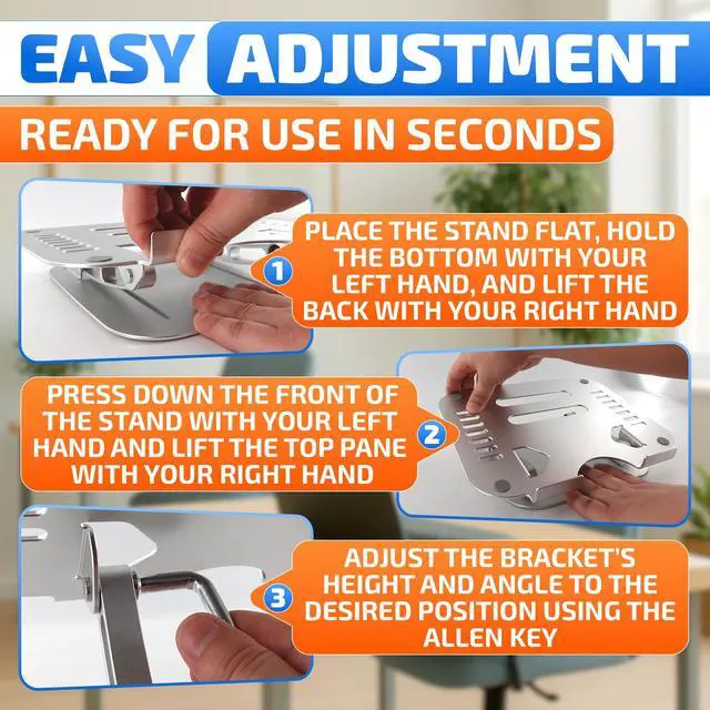 Alt view image 5 of 7 - V TOWER Aluminium Laptop Stand for Desk with Adjustable Height and Angle