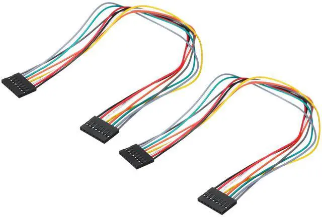 Main image of MECCANIXITY Female to Female 8Pin Breadboard Jumper Wire 2.54mm Pitch Single Row Ribbon Cable 30cm Long Breadboard Ribbon Cables for Breadboard Electronic Projects Pack of 2,Multicolored