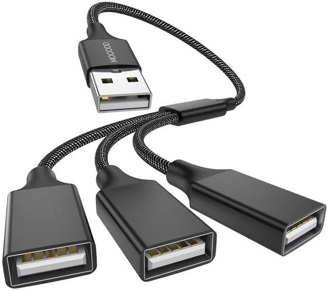 Main image of MOGOOD USB 1 to 3 Port Splitter Cable Type A 1 Male to 3 Female