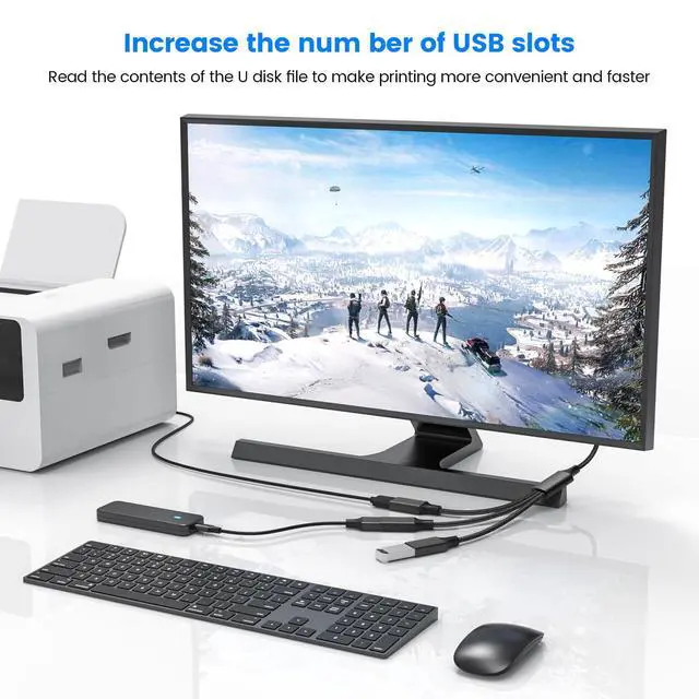 Alt view image 3 of 6 - MOGOOD USB 1 to 3 Port Splitter Cable Type A 1 Male to 3 Female