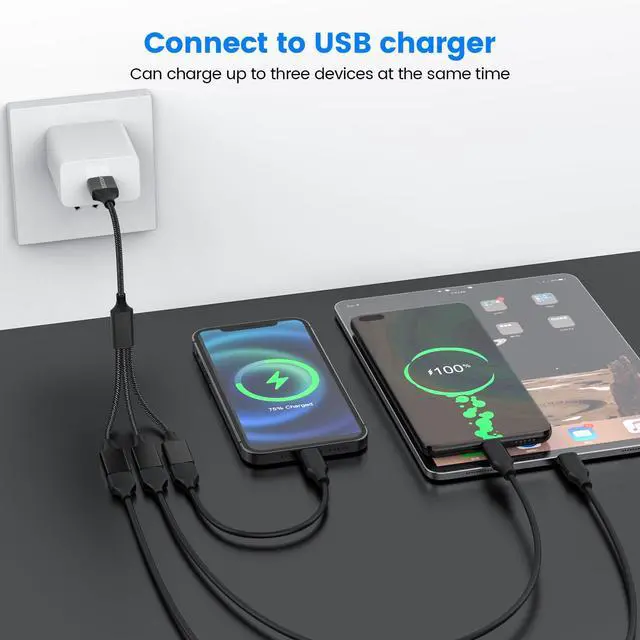 Alt view image 4 of 6 - MOGOOD USB 1 to 3 Port Splitter Cable Type A 1 Male to 3 Female