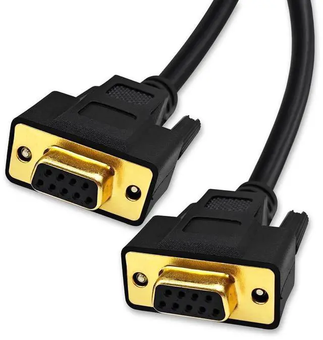 Main image of XANHAM 6.6 Feet(2 Meter) DB9 Straight Through 9 Pin RS232 Serial Cable Double Shielded, Metal Braided&AL-foil, Female to Female, Black, SC902S08FF