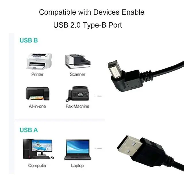 Alt view image 4 of 5 - Seadream Angled Printer Cable 2Pack 1FT