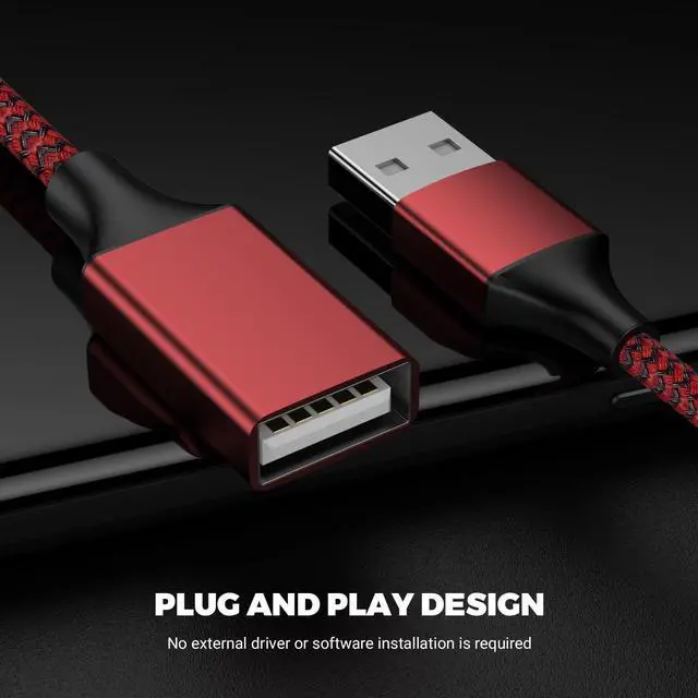 Alt view image 3 of 6 - POHFP USB Splitter 1 in 2 Out Y Cable, 1Ft/ 30cm, Red