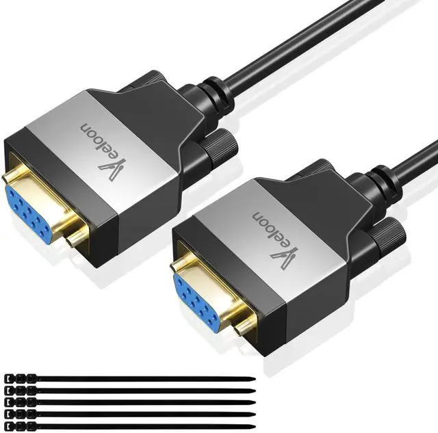Main image of Veeloon Straight Through DB9 RS232 Serial Cable 4 FT, Female to Female DB 9 Pin Extension Cable, Aluminum Shell DB9 Adapter Wire Cord for Computer Monitor Switch Router & Serial Interface Devices.