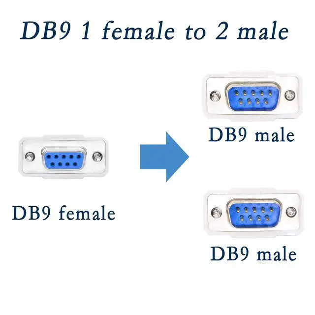 Alt view image 2 of 7 - PNGKNYOCN 30cm DB9 Y Splitter Cable DB9 9 Pin 1 Female ale to 2 Male Rs232 Serial Splitter Adapter Straight-Through Cable YOUCHENG for Connect Various Serial Interface Devices